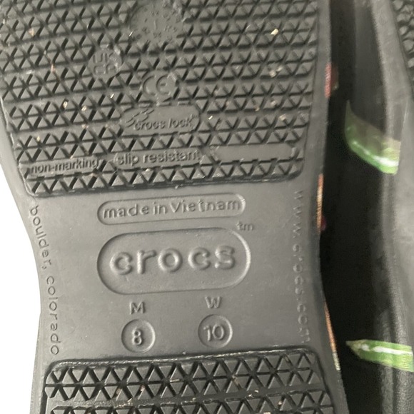 Crocs Bistro Clog Men 8 Hot Chili Pepper Black Slip On Shoe Slip Resistant Strap - Picture 6 of 10